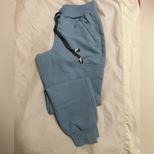 FIGS Dusty Blue High Waisted Joggers. Small Petite.